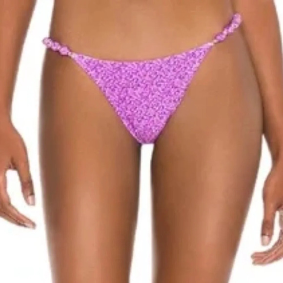 Vix Paula Hermanny Beads Bottom String Cheeky Bikini Lyra Purple Medium - Picture 2 of 4